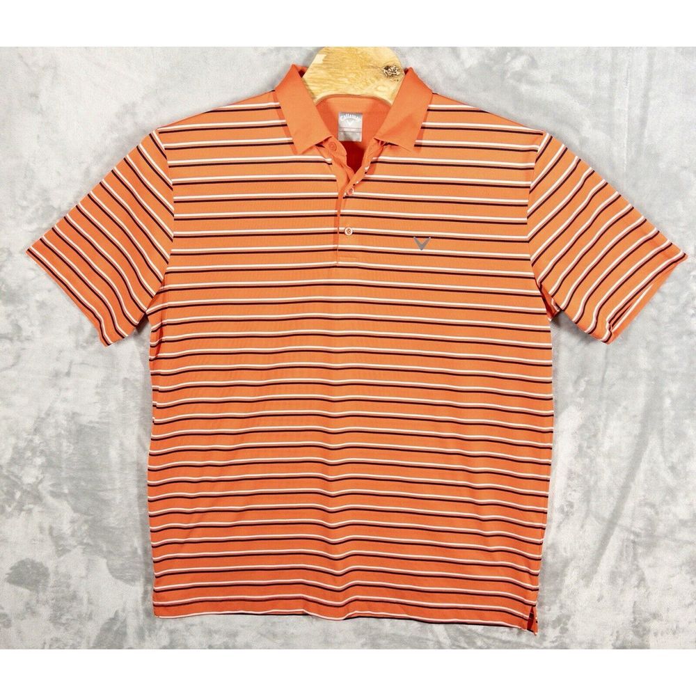 Callaway Opti‎ Dri Golf Polo Mens XL Orange